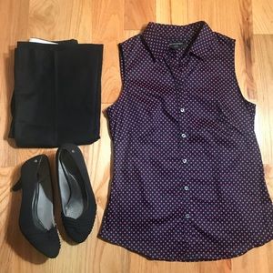 Talbots Non-Iron Sleeveless Button Down Shirt
